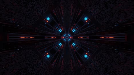 ilustración 3d de movimiento de fondo oscuro de alto contraste espacio hangar túnel corredor obra de arte bucle visual