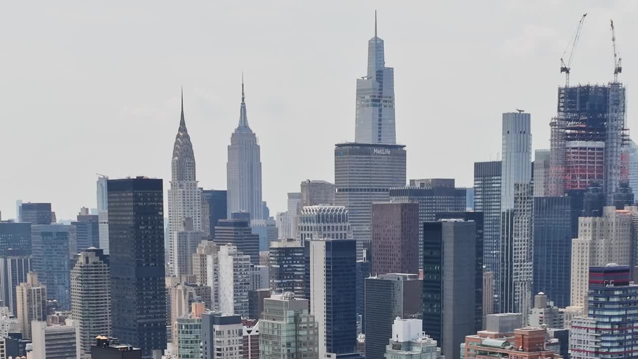 Stunning aerial view of New York City skyline captured by drone
