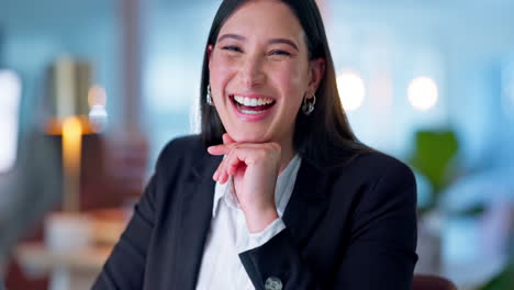 Face,-laughing-and-a-confident-business-woman