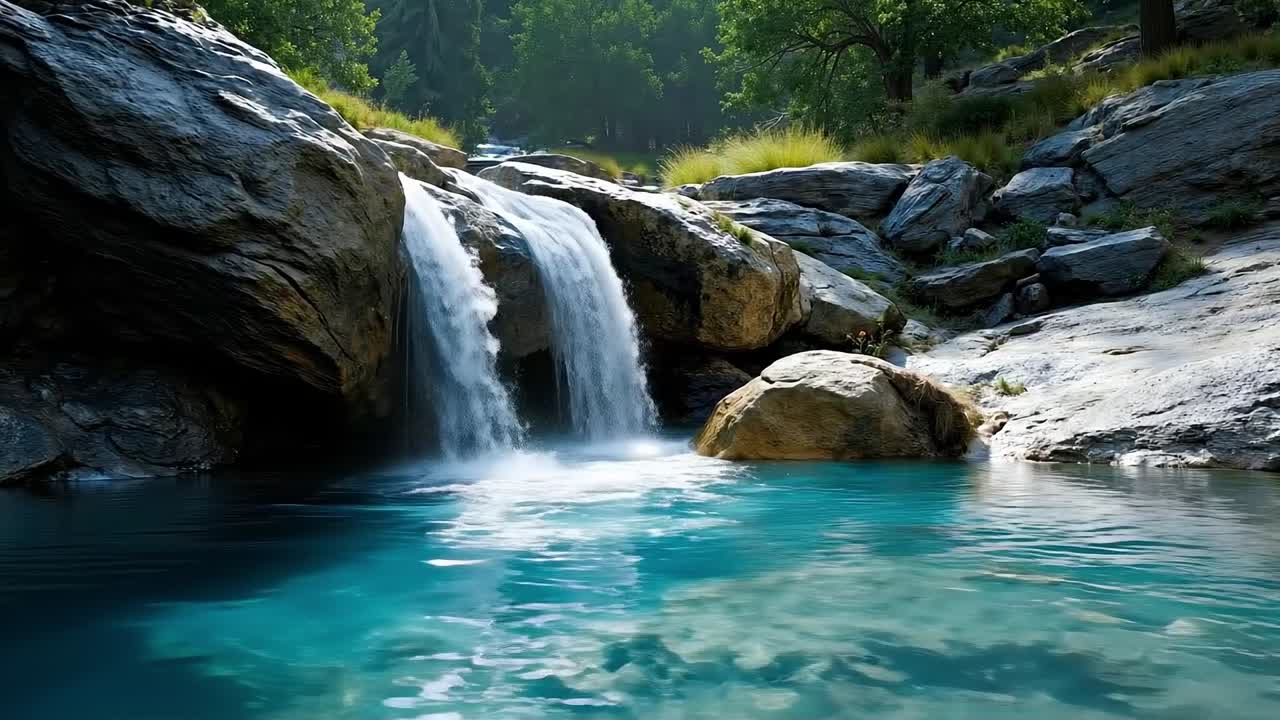 岩の多い地域の真ん中にある小さな