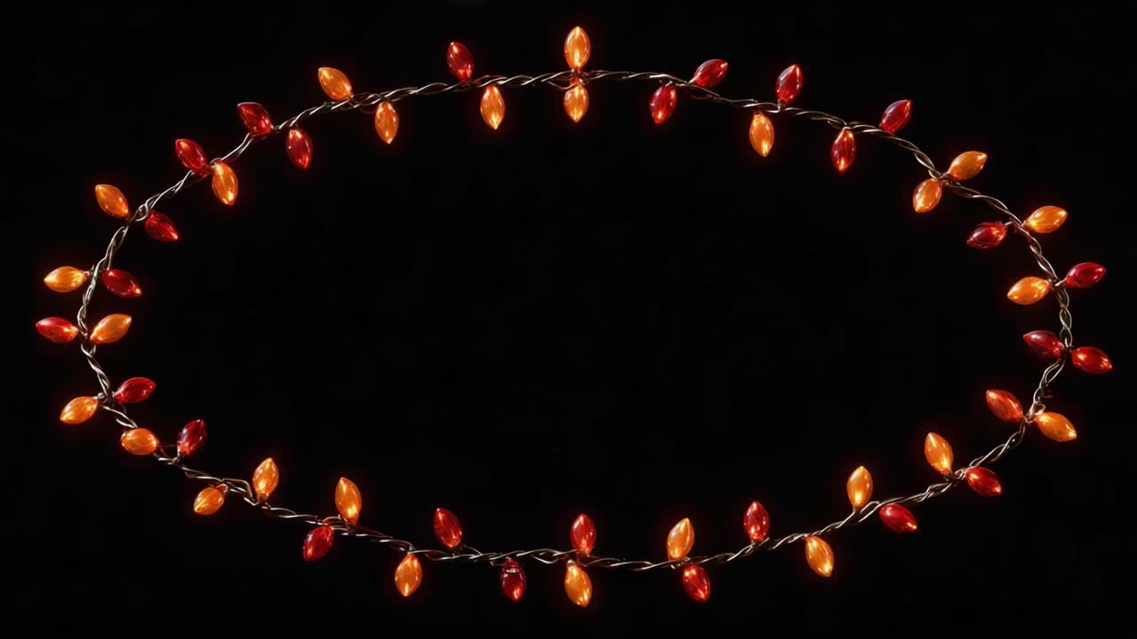 A Vibrant String of Colorful Lights Creating a Festive Atmosphere with Warm Red and Orange Hues Against a Dark Background, Enhancing Any Decor or Celebration