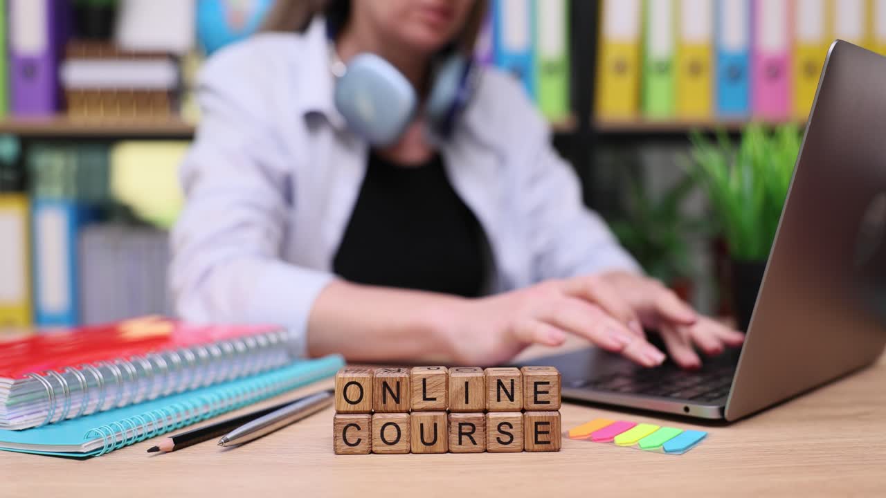 Online Course with Woman Using Laptop