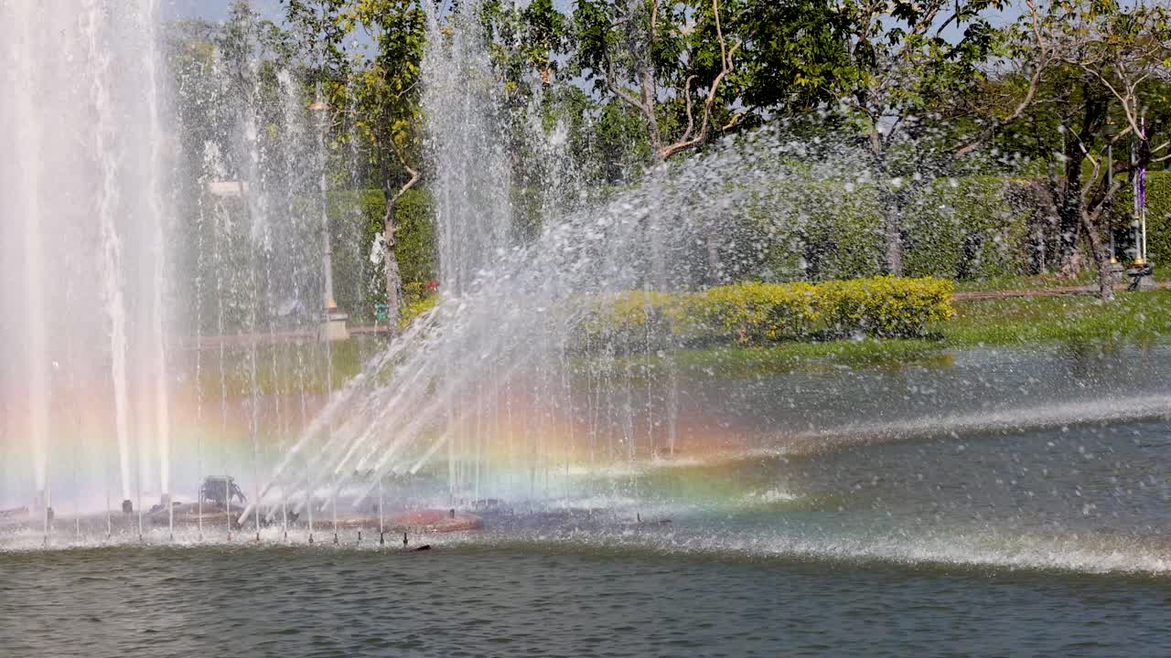 Colorful Fountain in a Park