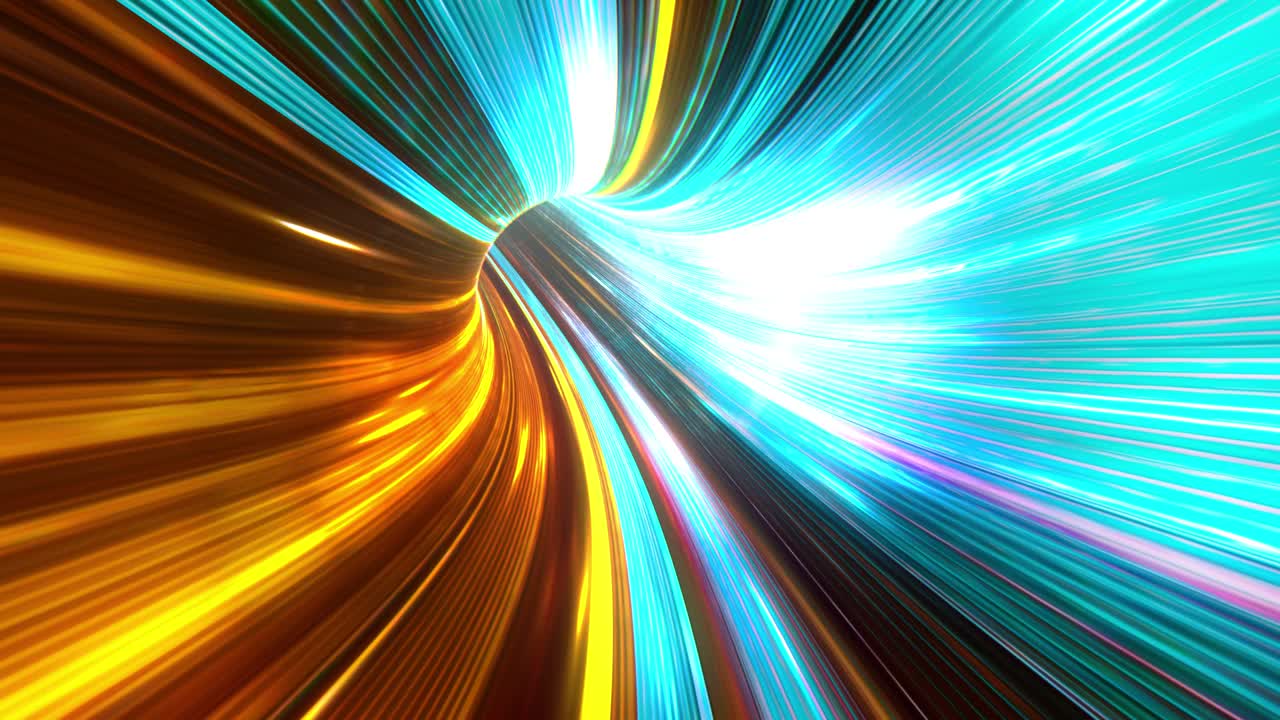 4k bucle sin costuras volando en túnel abstracto, de ciencia ficción de deformación del espacio-tiempo. tecnología futurista abstracta vj sin costuras para títulos tecnológicos y fondo. motion graphic internet, velocidad, big data. render 3d