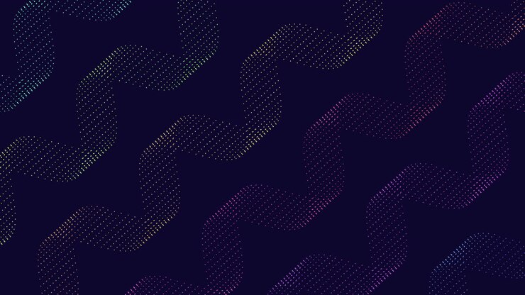 Neon rainbow futuristic waves pattern on dark space