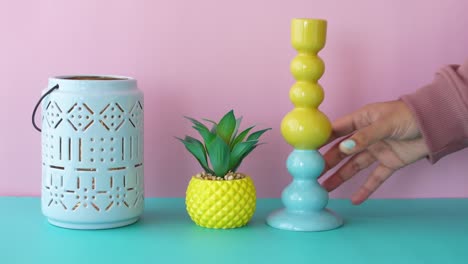 stylish home decor: yellow and teal accessories