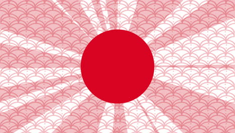 japanese flag design with sunburst and pattern