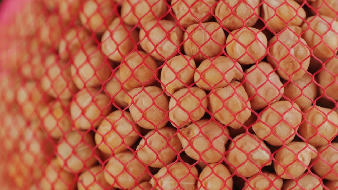 Chickpeas close up food background, chickpeas texture macro, raw cereal healthy food.