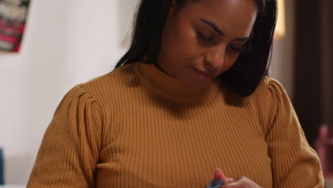 woman working at home