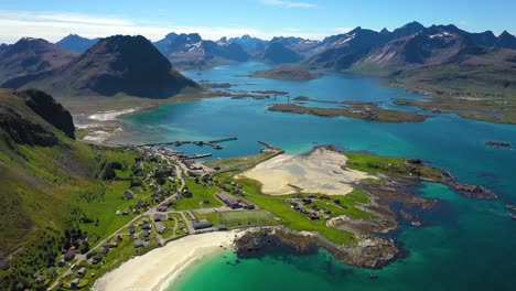 Beach-Lofoten-islands-is-an-archipelago-in-the-county-of-Nordland,-Norway.