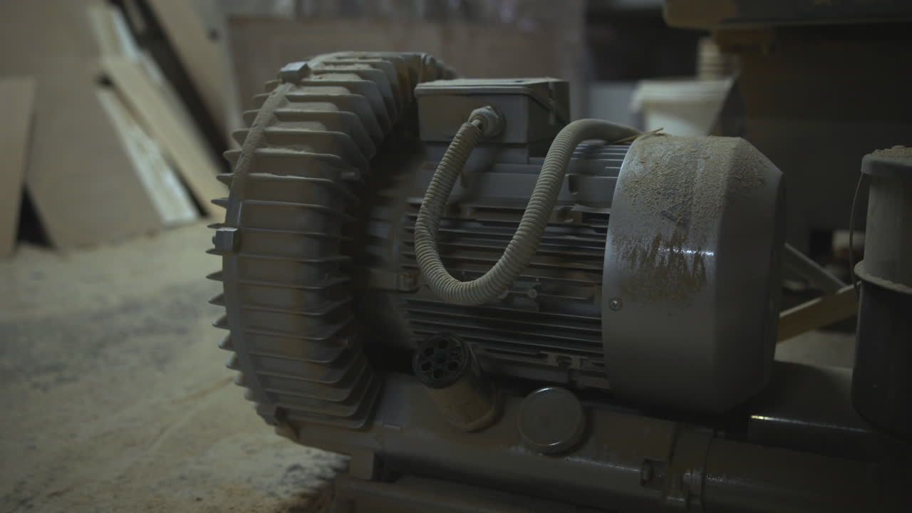 Close-up of Dusty Industrial Electric Motor
