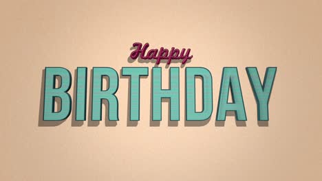 stylish birthday greeting card happy birthday in stylized font on beige background