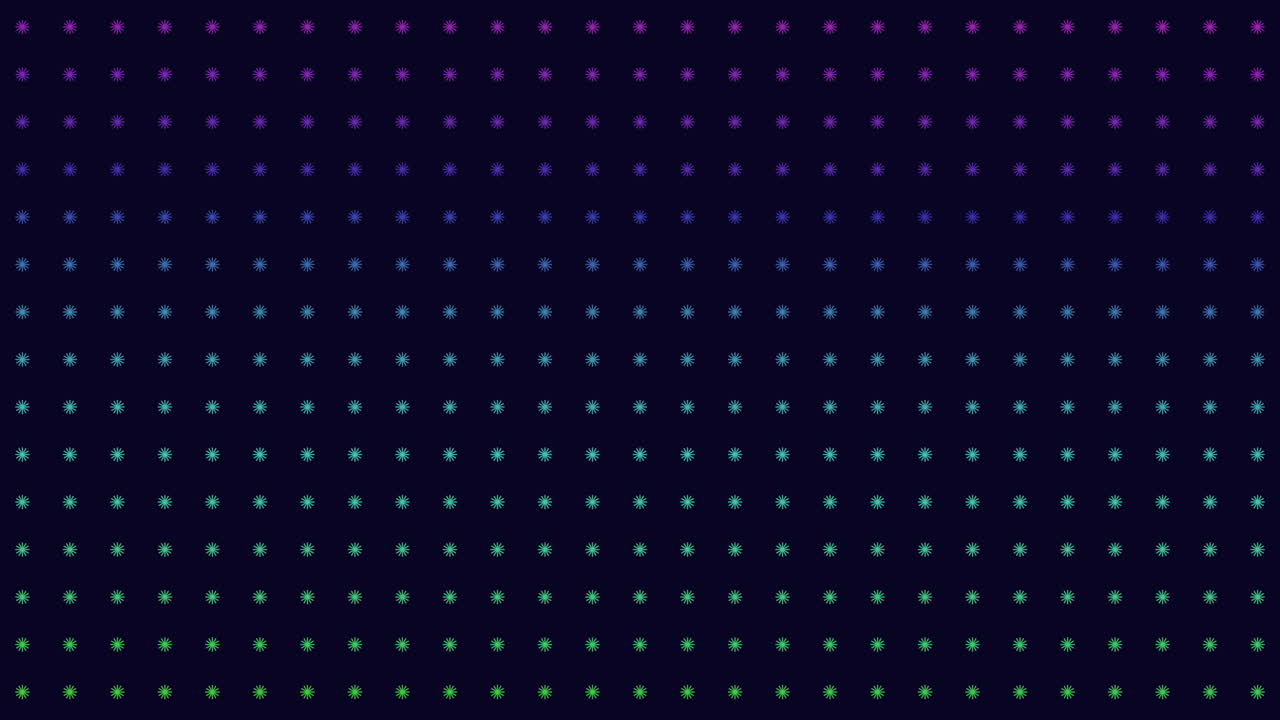 Vibrant grid pattern with colorful dots on black and blue