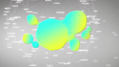 animation of network of connections with abstract figure over grey background