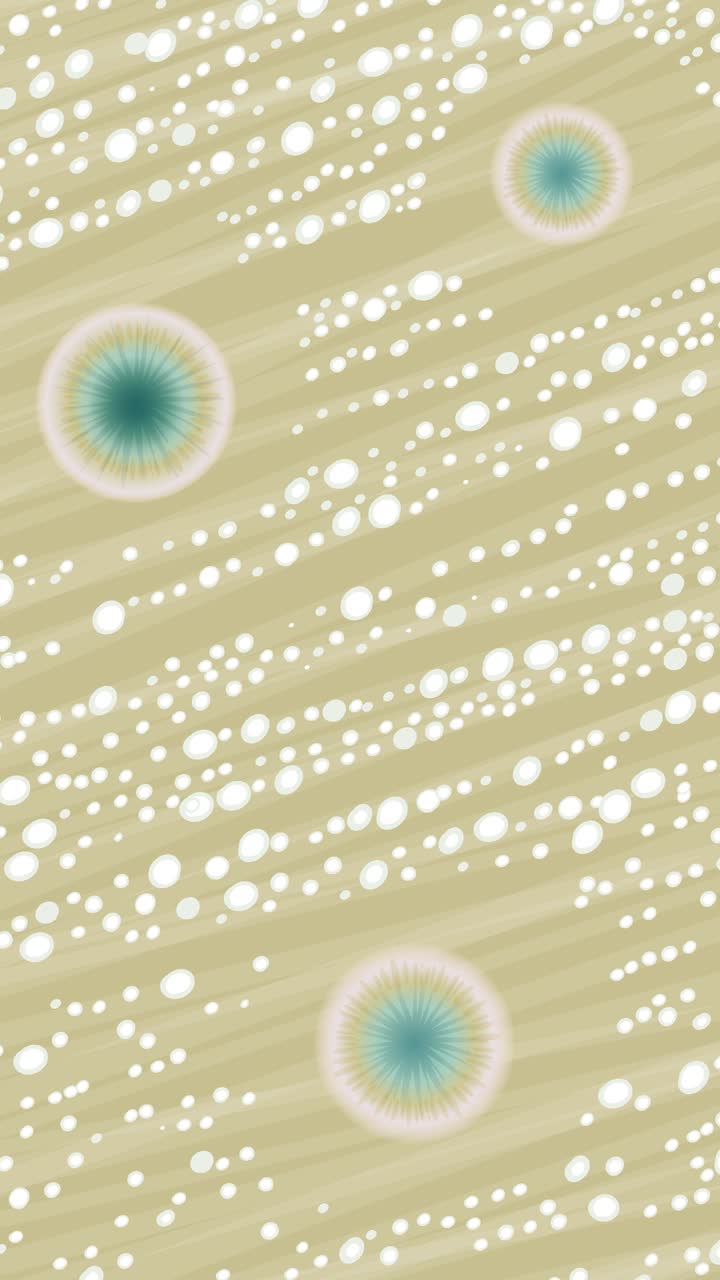 Animation illustrating penicillin growth in a petri dish with expanding colonies and dynamic particle movement