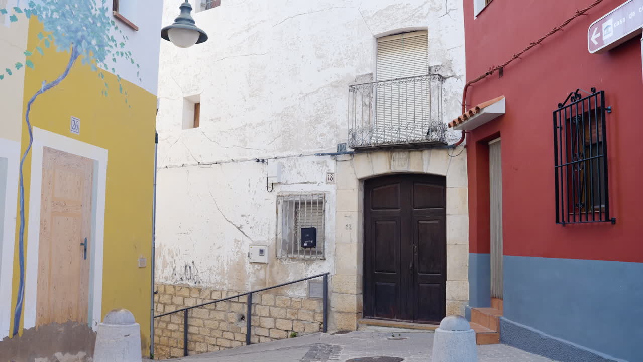 Colorful Narrow Alleyway in a Spanish Town