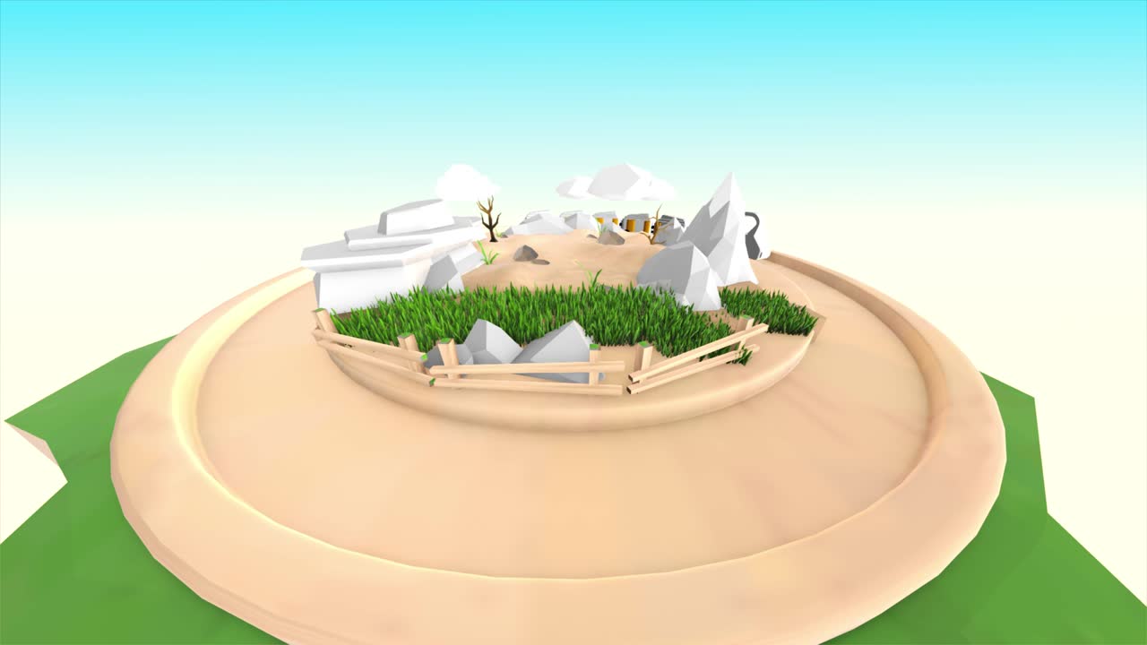 3d 만화 배경 루프 - 열차