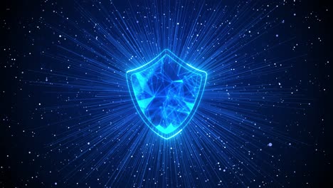 4k hud cyber security hi speed internet shield with keyhole icon digital data loop background cyber