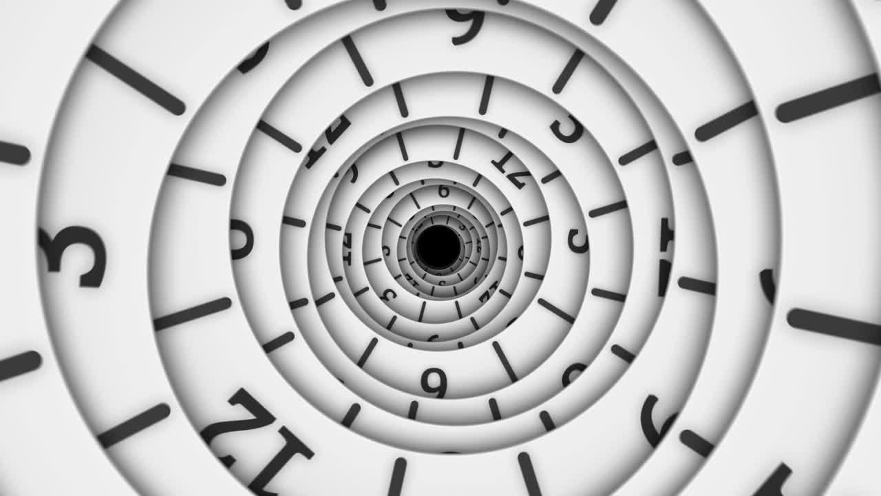 Classic clock time. Clock zoom motion.