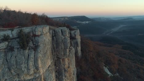 mountain cliff sunset view