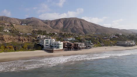 seafront residential houses over el matador beach at malibu, california