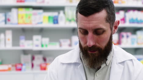 man working at the pharmacy