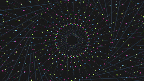 Neon-connected-dots-and-lines-in-circles-on-dark-space