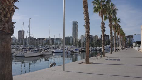 walking at port of alicante, costa blanca, spain, mediterranean