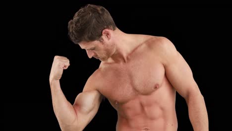 muscular man flexing his muscles