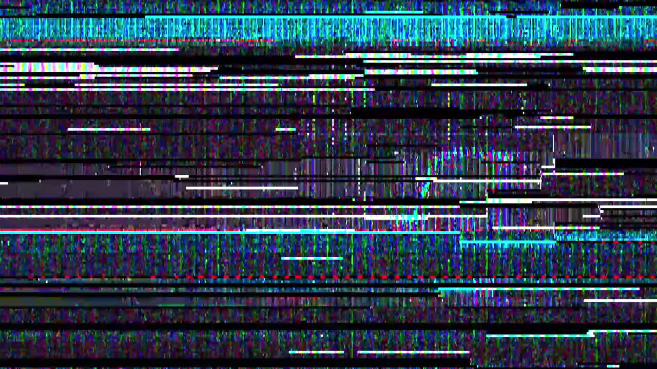 Abstract Digital Glitch Effect with Flickering Horizontal Lines