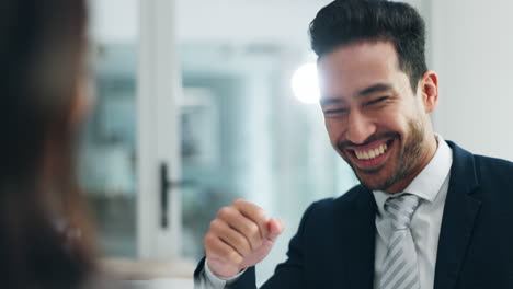 happy businessman, laughing