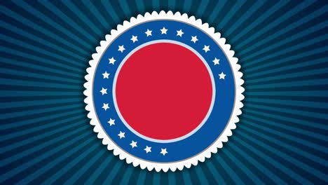 4th of july celebratory animation showing a discount badge overlayed on american flag colors