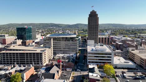 allentown pennsylvania aerial orbit of the skyline