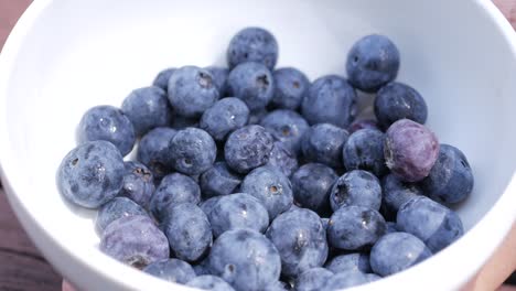 fresh blueberries in a white bowl