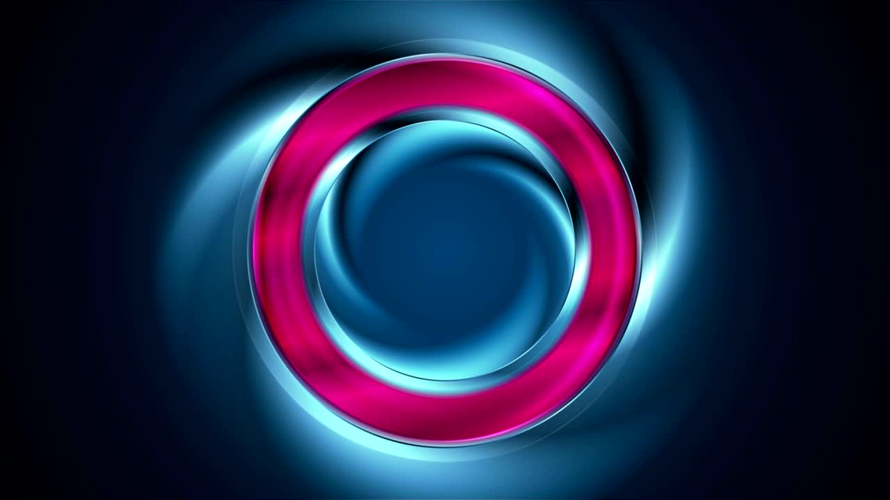 anillo brillante de neón brillante animación de video abstracta