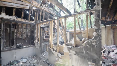 Aftermath-of-a-Burnt-Home-with-a-Roof-that-Caved-In