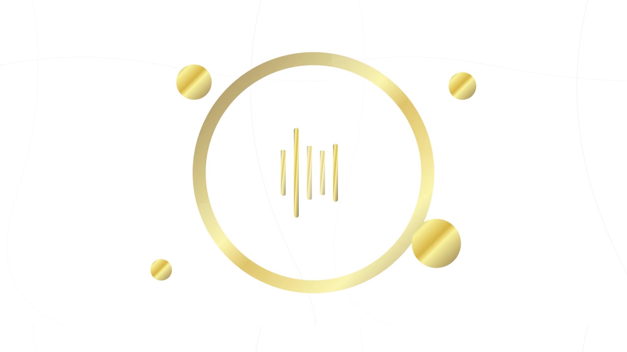 Minimalist Gold Audio Waveform Animation on White Background
