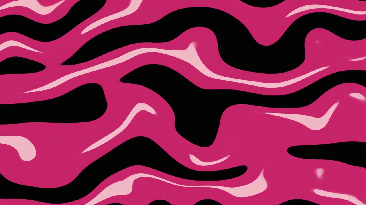Abstract Liquid Motion Background with Pink and Black Waves