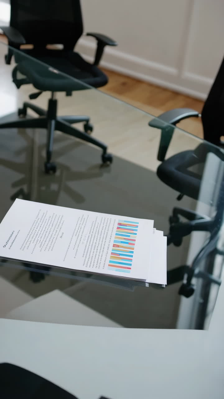 Documents on a Glass Office Desk