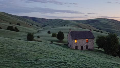 country farmhouse at sunrise