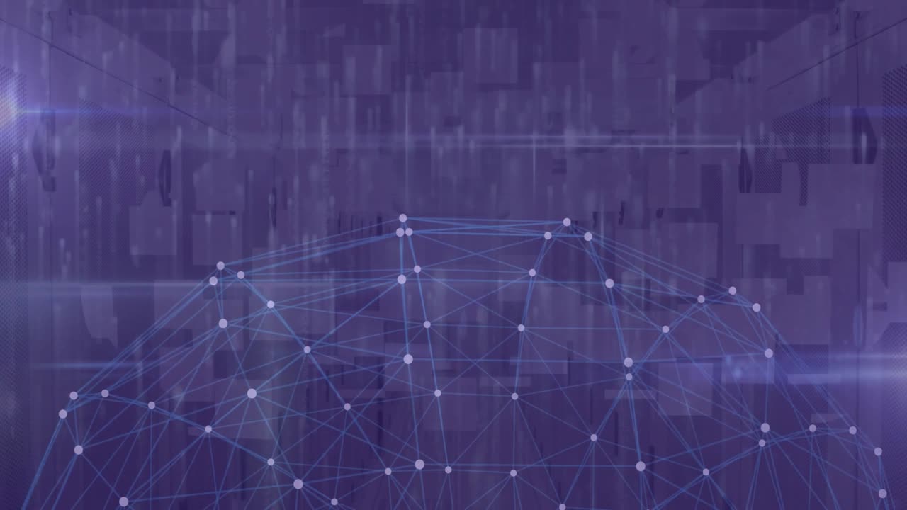 mesh outline emerging initiating digital network forming sphere glitching streaks pulsing nodes
