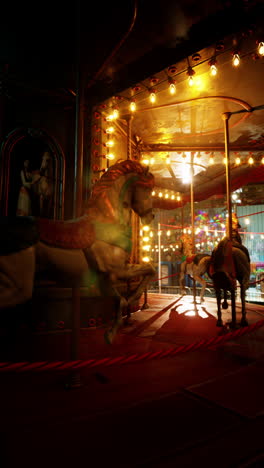 a vintage carousel at night