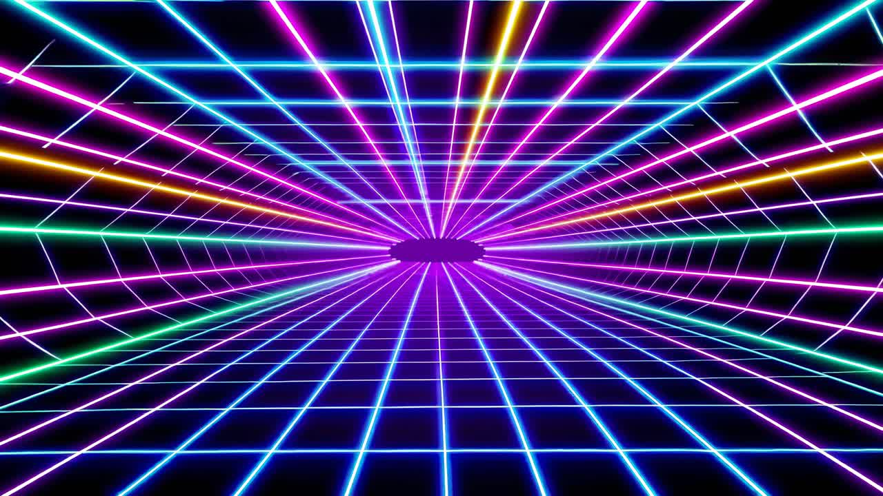 Tunnel a griglia al neon
