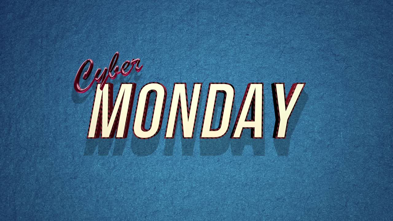 texto retro del lunes cibernético sobre textura grunge azul 1