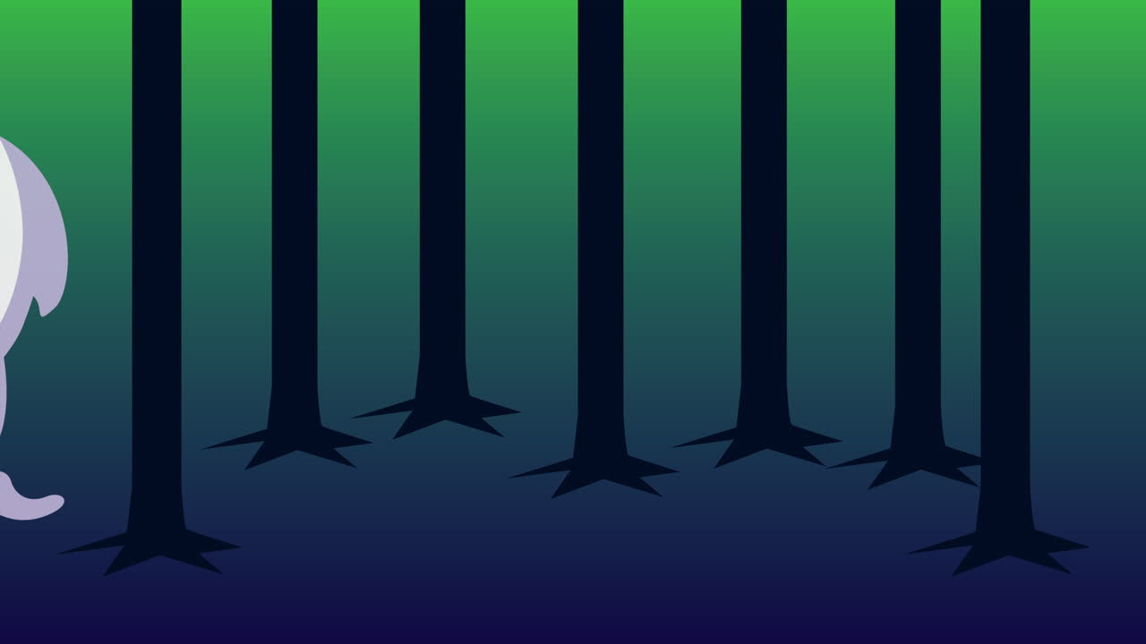 Cartoon Ghost in a Forest