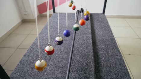 Balancing balls of Newton's cradle. Museum of Science