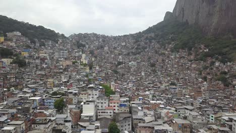 drone footage of rocinha, a favela in rio de janeiro, brazil, one of tha largest favelas in the world