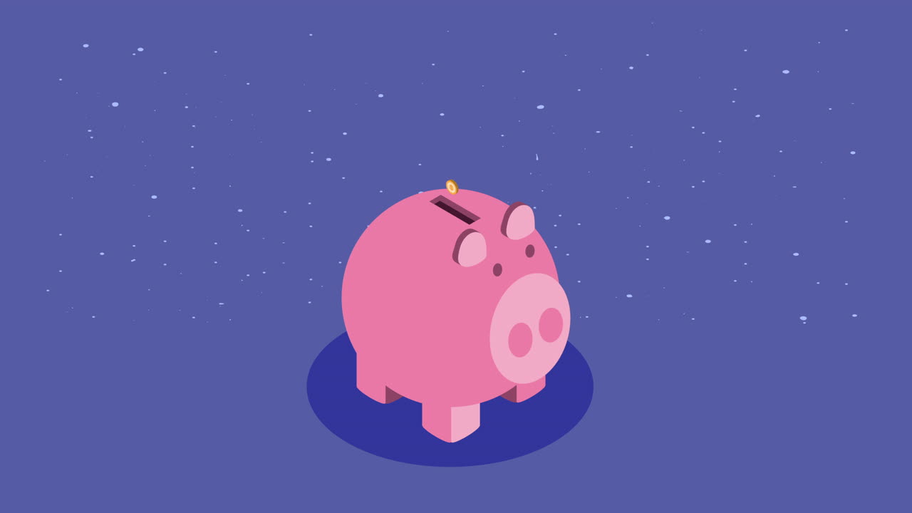piggy savings money financial animation