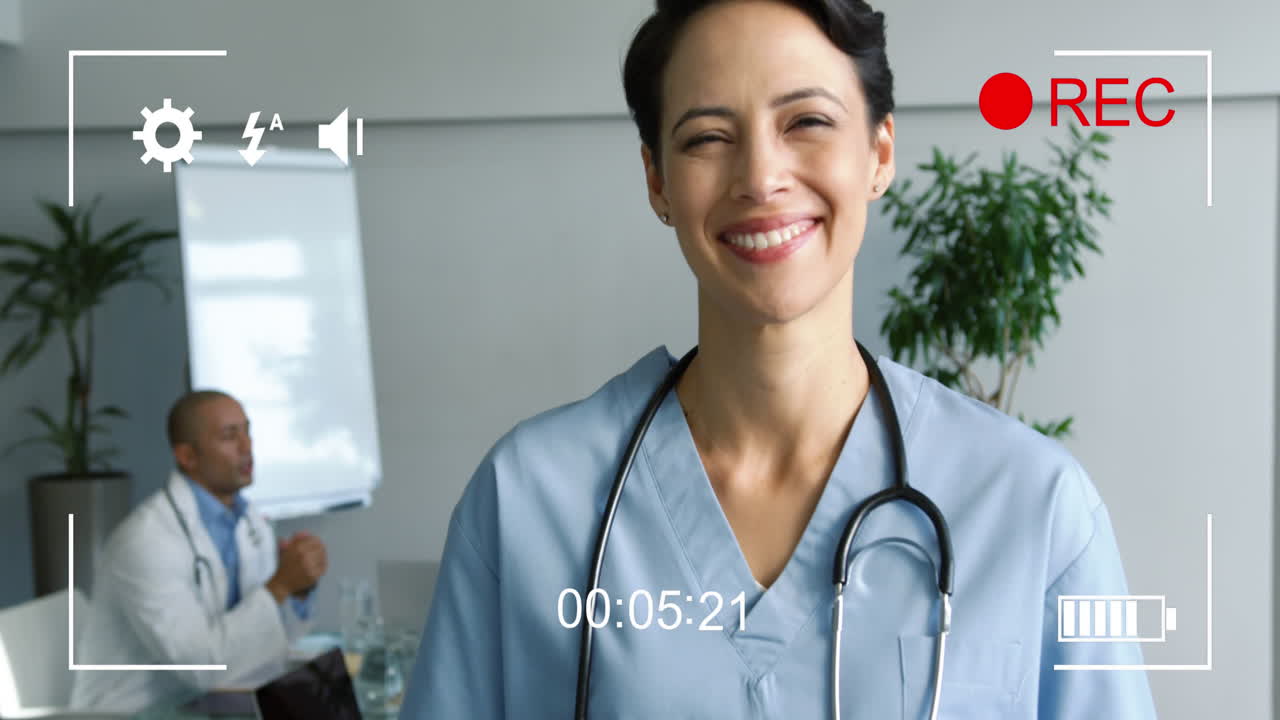 디지털 카메라 4k로 의사를 촬영합니다.