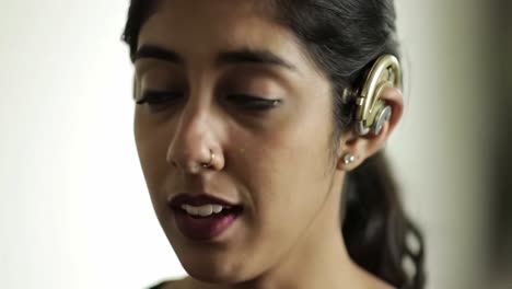 woman with hearing aid